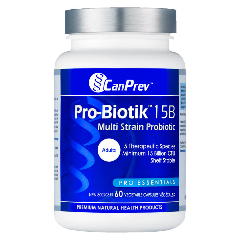 Bottle of CanPrev Pro-Biotik 15B 60 Capsules