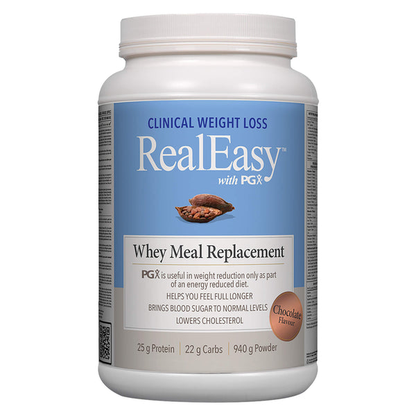 Natural Factors RealEasy with PGX Whey Meal Replacement Chocolate Flavour | Optimum Health Vitamins, Canada