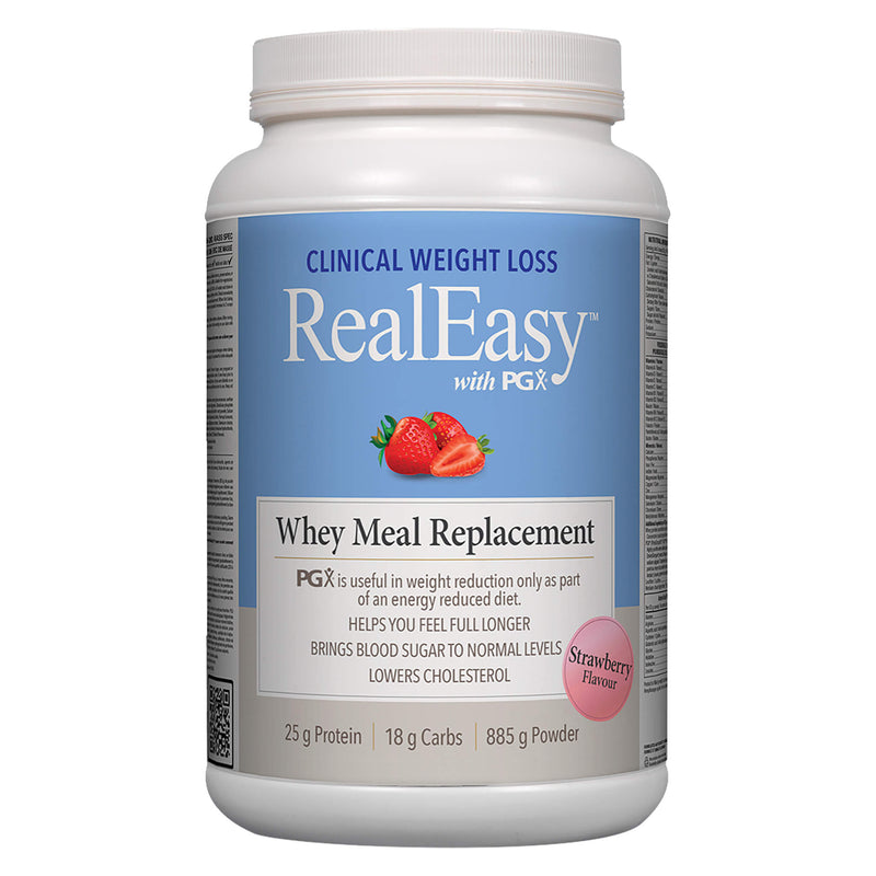 Natural Factors RealEasy with PGX Whey Meal Replacement Strawberry Flavour | Optimum Health Vitamins, Canada