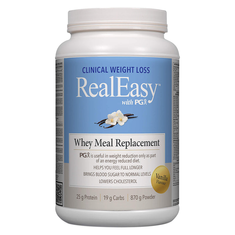 Natural Factors RealEasy with PGX Whey Meal Replacement Vanilla Flavour | Optimum Health Vitamins, Canada