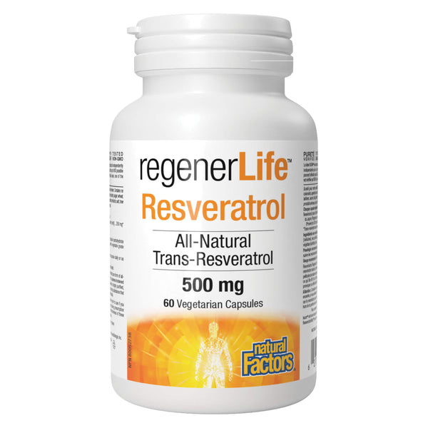 NaturalFactors RegenerLife Resveratrol 500mg 60VegetarianCapsules