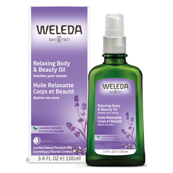 Pump Bottle of Weleda Relaxing Body & Beauty Oil - Lavender 3.4 Ounces