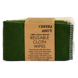 Cheeks Ahoy Reusable Cloth Wipes Warm Neutrals Olive 10-Pack