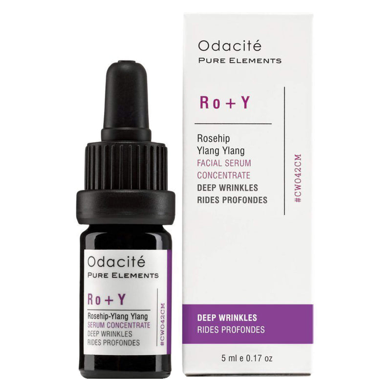 Dropper Bottle of Odacite Ro+Y / Deep Wrinkles Rosehip Ylang Ylang Serum Concentrate 0.17 Ounces