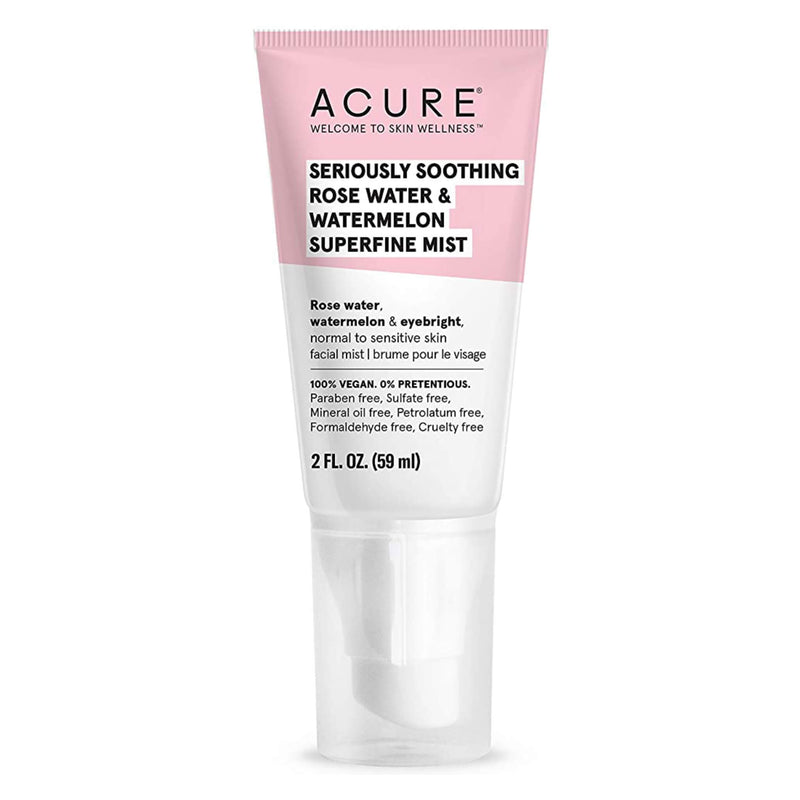 Spray Bottle of Acure Seriously Soothing Rose Water & Watermelon Superfine Mist 2 Fluid Ounces