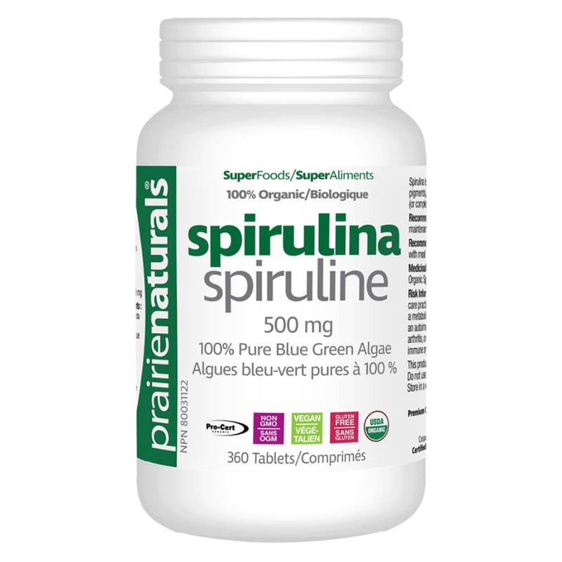 Bottle of Organic Spirulina 360 Tablets