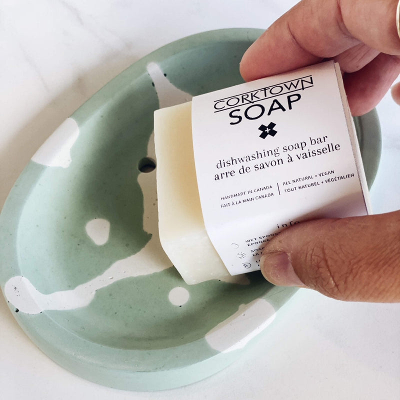 Splatter Concrete Soap Dish & Mini Dish Soap Duo