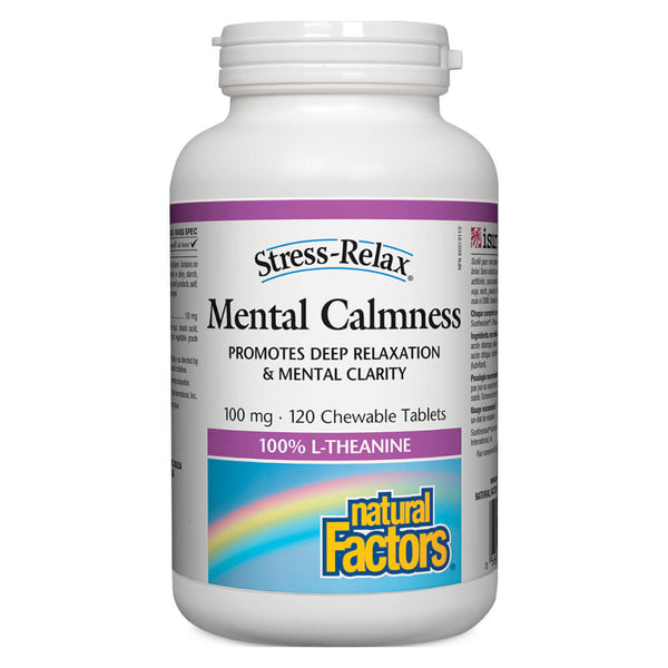 Bottle of Stress-Relax® Mental Calmness Tropical Fruit Flavour 120 Chewable Tablets