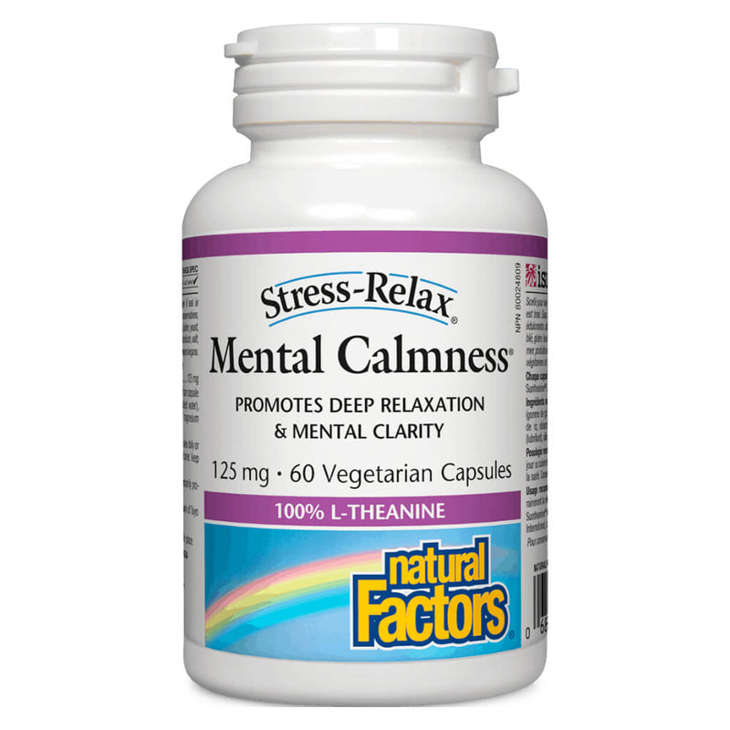 Bottle of Stress-Relax® Mental Calmness L-Theanine 125 mg 60 Vegetarian Capsules