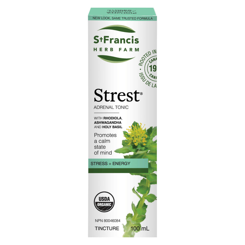 Box of St. Francis Herb Farm Strest Adrenal Tonic Tincture 100 Milliliters
