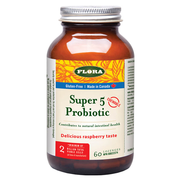 Bottle of Super 5 Probiotic 60 Lozenges