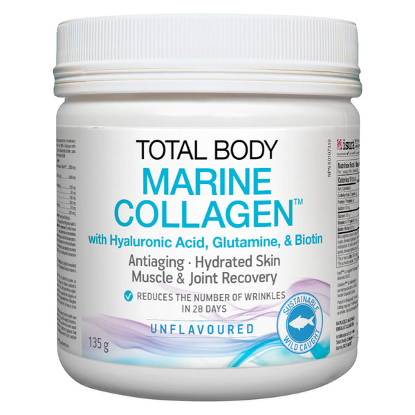 Natural Factors Total Body Marine Collagen w/Hyaluronic Acid, Glutamine & Biotin (Unflavoured) | Optimum Health Vitamins, Canada