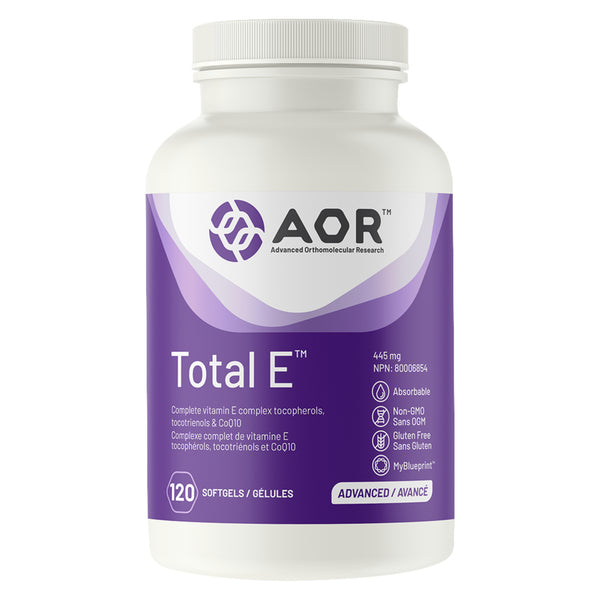 Bottle of AOR Total E 445 mg 120 Softgels