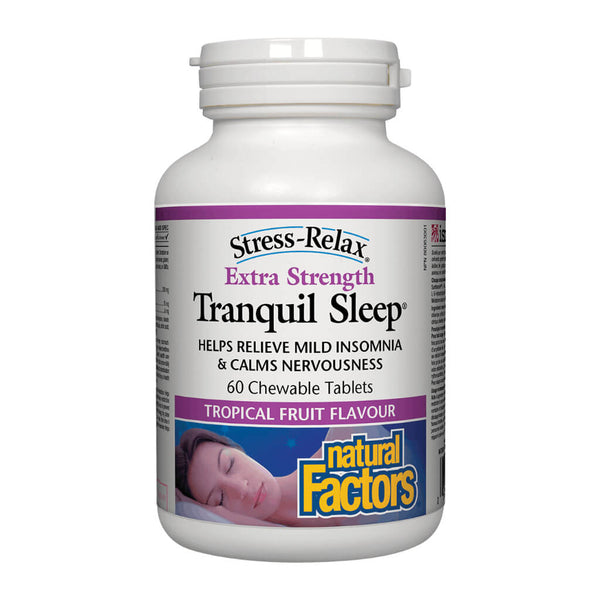 Stress-Relax® Tranquil Sleep Extra Strength Tropical Fruit Flavour 60 Chewable Tablets
