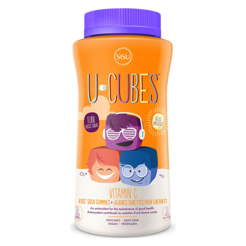 Bottle of U-Cubes Vitamin C Orange & Strawberry 90 Chewables
