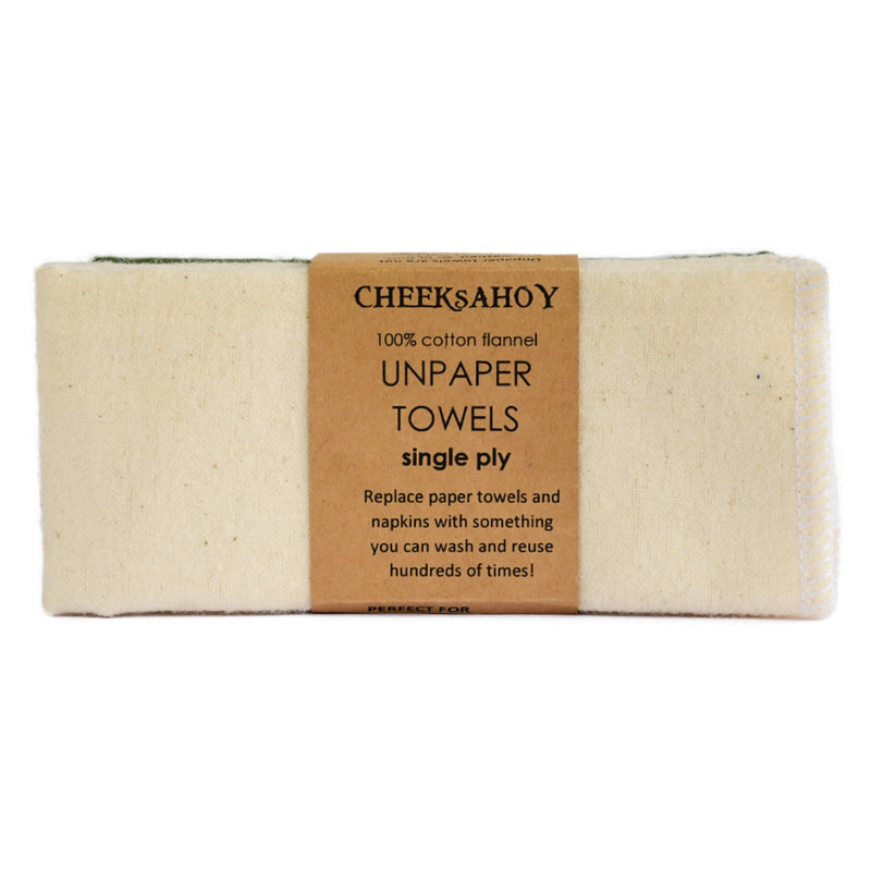 Cheeks Ahoy Unpaper Towel, Single Ply Warm Neutral Olive Tones 8-Pack