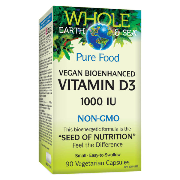 Box of Vegan Bioenhanced Vitamin D3 1000 IU 90 Vegetable Capsules