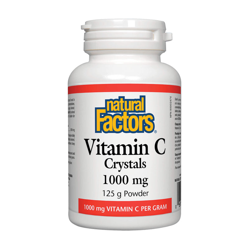 Bottle of Natural Factors Vitamin C 1000 mg Crystals 125 Grams