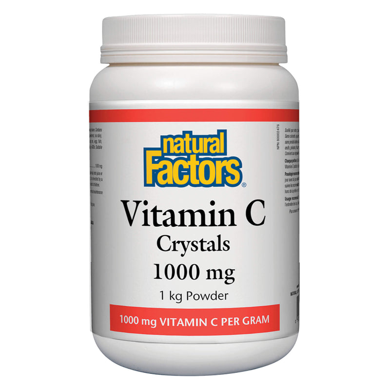 Bottle of Natural Factors Vitamin C 1000 mg Crystals 1 Kilogram