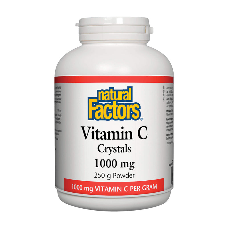 Bottle of Natural Factors Vitamin C 1000 mg Crystals 250 Grams