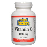 Bottle of Natural Factors Vitamin C 1000 mg Plus Bioflavonoids & Rosehips 180 Tablets