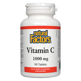 Bottle of Natural Factors Vitamin C 1000 mg Plus Bioflavonoids & Rosehips 90 Tablets