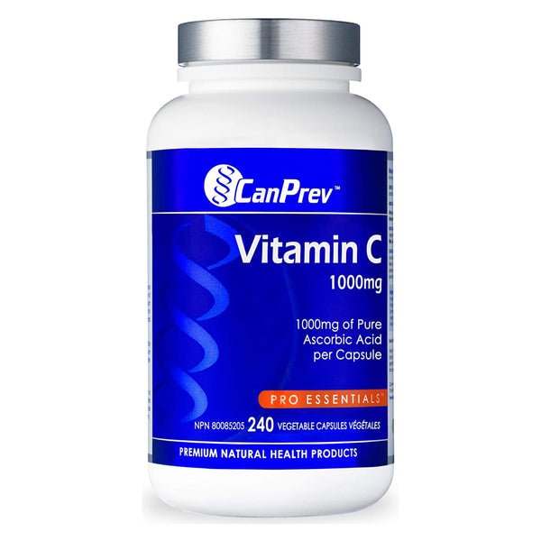 Bottle of CanPrev Vitamin C 1000 mg 240 Vegetable Capsules