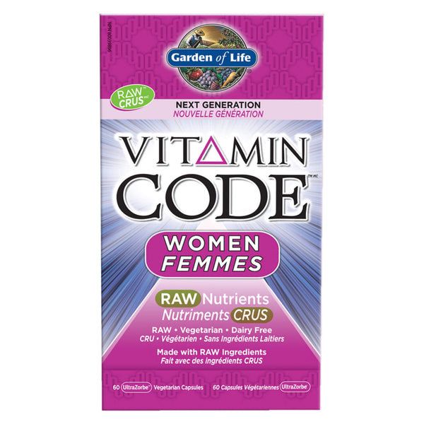 Box of Garden of Life Vitamin Code Raw Nutrients Women 60 Vegetarian Capsules