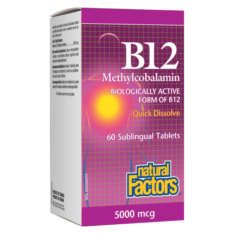 B-12 Methylcobalamin 5000 mcg 60 Sublingual Tablets
