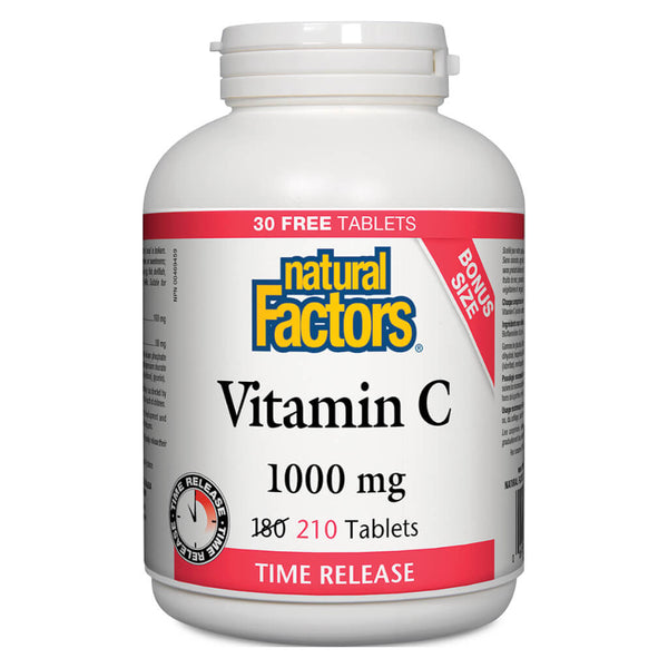 Bottle of Vitamin C 1000 mg Time Release 210 Tablets Bonus Size