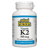 Bottle of Vitamin K2 100 mcg 120 Vegetarian Capsules