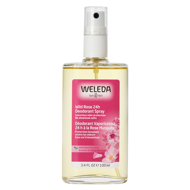 Spray Bottle of Weleda Wild Rose 24H Deodorant 3.4 Ounces