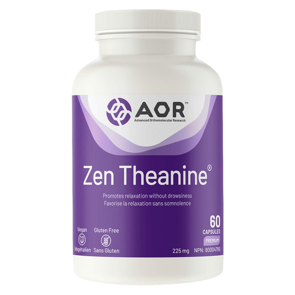 Bottle of AOR ZenTheanine 225mg 60Capsules