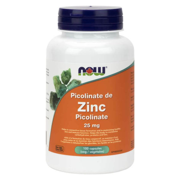 Bottle of Zinc Picolinate 25 mg 100 Vegetable Capsules