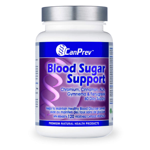 Bottle of CanPrev Blood Sugar Support 120 Vegetable Capsules