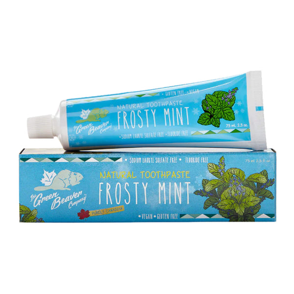 Tube of Green Beaver Natural Toothpaste Frosty Mint 75 mL