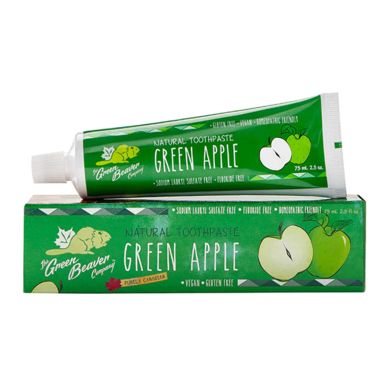 Tube of Green Beaver Natural Toothpaste Green Apple 75 mL