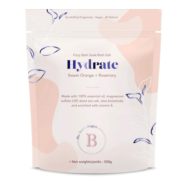 Bag of Bathologist Hydrate Fizzy Bath Soak 330g
