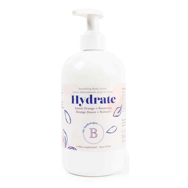 Bottle of Bathologist Hydrate Smoothing Body Lotion 473mL