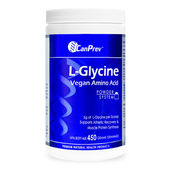 Bottle of CanPrev L-Glycine Vegan Amino Acid 450g