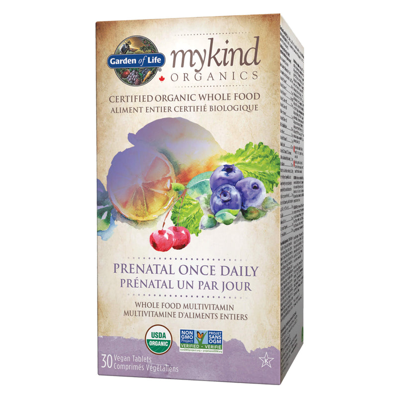 Box of Garden of Life mykind Organic Prenatal Once Daily Multi 30 Vegan Tablets