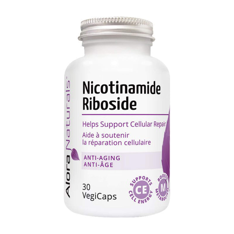 Bottle of Alora Naturals Nicotinamide Riboside 300mg 30 VegiCaps