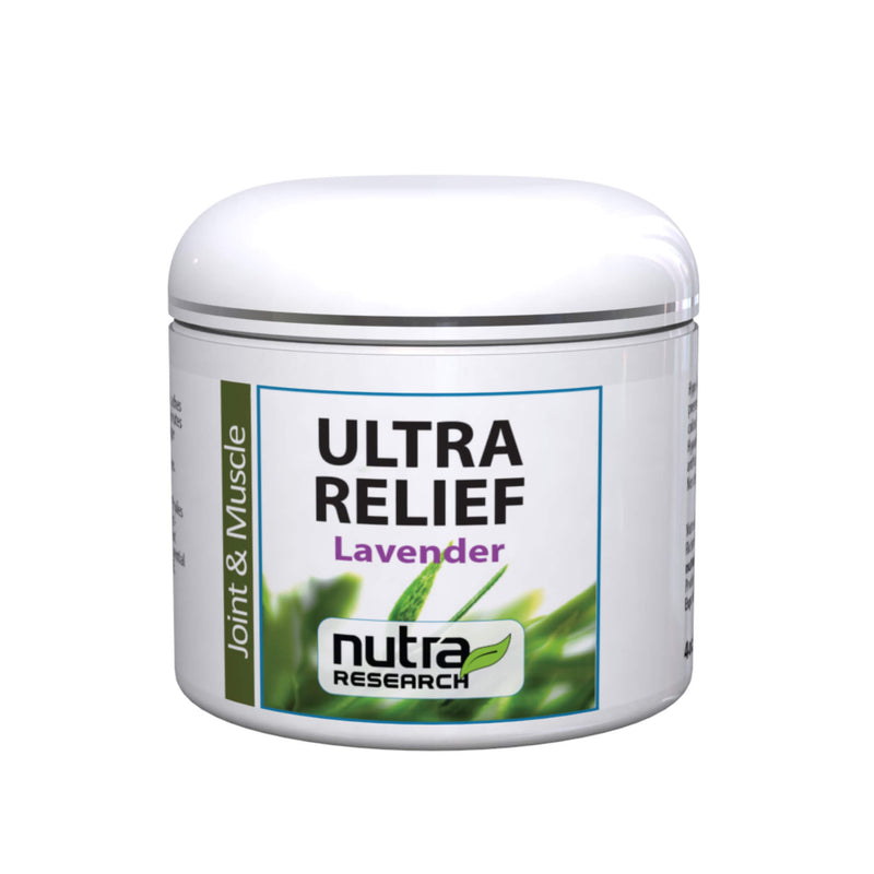 Tub of Nutra Research Ultra Relief Cream w/MSM & Lavender 240 mL
